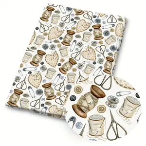 1 piece of sewing print fabric – 59 x 19.68 inches (150 x 50 cm) pre-cut polyester fabric with a vintage sewing pattern – suitable for sewing, scrapbooking, tablecloths, and crafts
