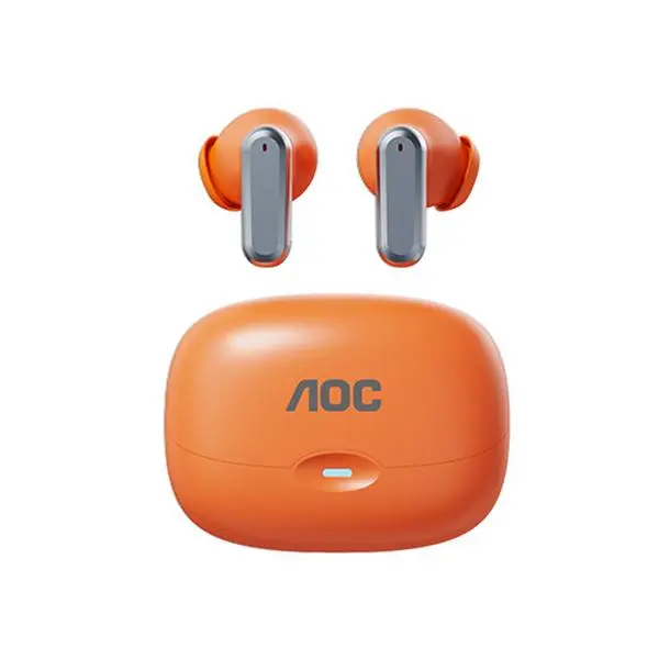 AOC LX15 Wireless Earbuds IPX5 Waterproof Spatial Audio ANC Noise Cancelling Bluetooth Headphones 50H Playback Low Latency Gaming Earphones Windproof HD Call Semi In Ear Headset For Sports Workout Phone