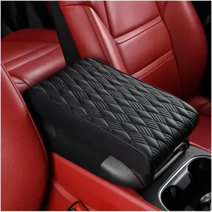 Car Center Console Cover, Leather Waterproof Auto Arm Rest Box Cover, Memory Foam Armrest Cushion Protection Pad, Hand Rest Pillow with Height Increase, Universal Car Accessory