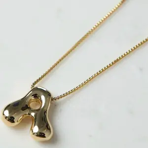 Belle Bubble Letter Initial Necklace