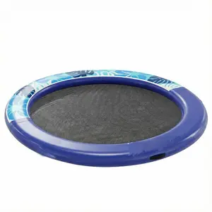 8FT Blue Durable PVC Inflatable Water Hammock Floating Ring - Extra Large Floating Dock Platform for Adults, Ideal for Lakes, Pools, Summer Vacation Lounging