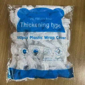 100 Pcs Plastic Bowl Covers - Fits 6-13 Inch Bowls, Reusable Elastic Large Bowl Covers for Food Preservation, Plastic Food Storage, Dust Protection & Sourdough Fermentation, Lids