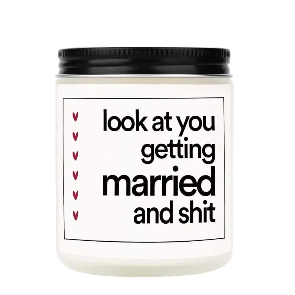 Funny Wedding Gifts, Bachelorette & Bridal Shower Gift for Bride, Lavender Scented Soy Wax Candle, Home Fragrance Decor, Bride to Be, Engagement Gifts for Couples, Scented Candles