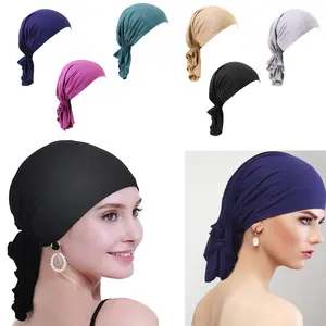 6pcs Chemo Headwear for Women Pre-Tied Head Scarves Turban Beanie Caps Cancer Head Wrap Headscarf for Yoga Running,summerwins