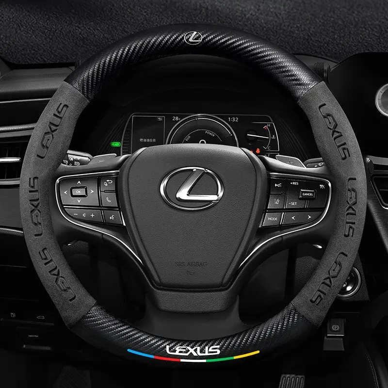 Lexus Es200 Es260 Es300 Rx300 Ls500h Gs300 Is250 Is300 Ct200h Lx570 Gx Nx Steering Wheel Cover, Anti-Slip Napa Leather, Ventilated Design, Car Accessories