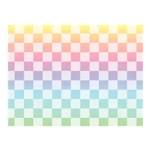 8 Ft. x 6 Ft. Rainbow Pastel-Colored Checkered Polyester Backdrop