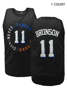 Men's Letter & Figure Embroidered Crew Neck Basketball Jersey, Loose Casual Breathable Comfortable Round Neck Sleeveless Sports Jersey for Outdoor Training, Basketball Clothing for Men, Sports Top, Athletic Tops