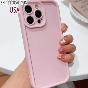 Solid Color Phone Case, Anti-drop Phone Protector Cover, Phone Accessories Compatible with iPhone 11 12 13 14 15 Pro Max