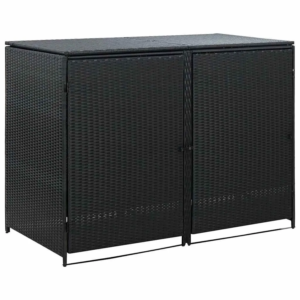vidaXL Garbage Can Shed Trash Bin Wheelie Bin Storage Enclosure Poly Rattan 3000941