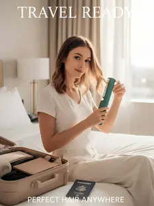 In a Rush? Electric Hair Straightener Brush Smooths & Straightens Hair in Minutes, Tames Frizz & Flyaways, Even Heat Distribution, Adjustable Temperature, Easy to Use, Perfect for Busy Mornings & Travel Styling