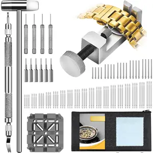 Watch Link Removal Kit: Professional Watch Strap Adjustment Tool Band Replacement Bracelet Resize Kit for  Size with 108 count Spring Bars 20 count Link Pins
