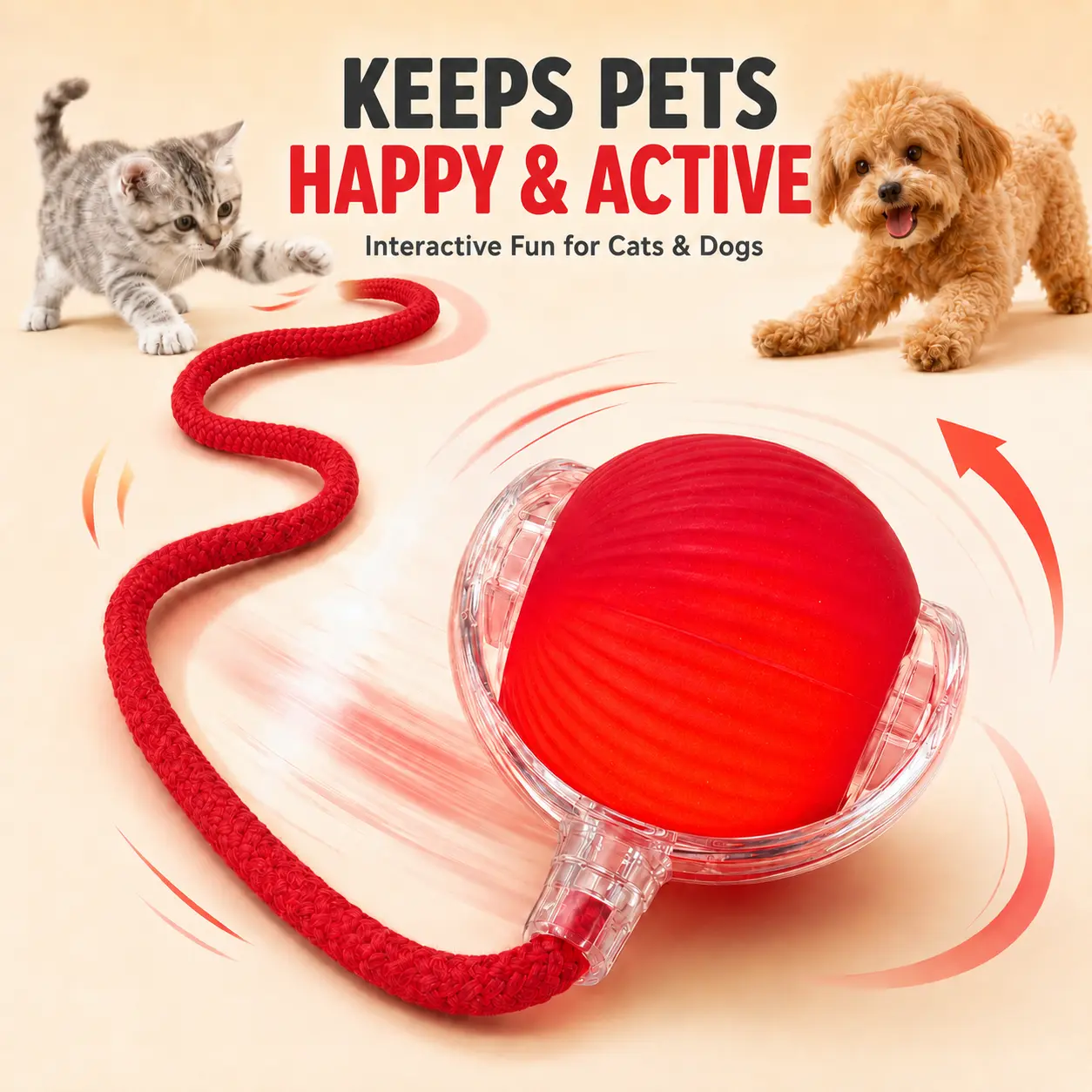 Smart Self-Rolling Cat Toy Ball | Rechargeable Motion Activated Teaser | Indoor Cat Entertainment Hack