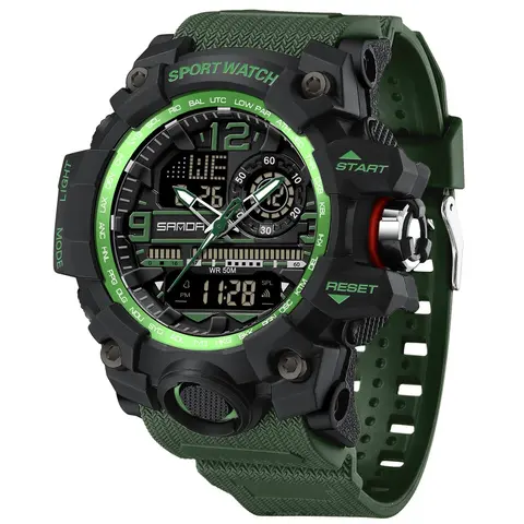 Men's Sportive Analog-digital Quartz Watch, Fashionable Waterproof Watch with Luminous & Alarm & Calendar Function, Waterproof Multifunctional Watch with Box, Sports Quartz Watch #GLOBAL PICKS