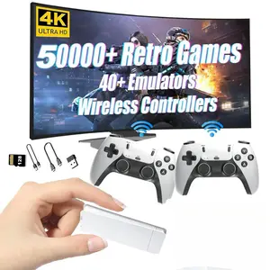 M15 Ultra Video Game Console with 50,000 Retro Games, Wireless Dual Controllers, Built-in HDMI High-Definition Output, USB Cable Stick