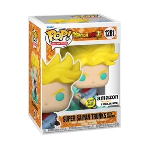 Funko Pop! Dragon Ball Super - Super Saiyan Trunks with Sword (Glow) #1281 Exclusive (Sticker may vary) Collectible Pop Vinyl Figure