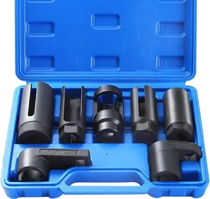 7PCS Multi-Size High-Torque Oxygen Socket Tool Kit, Automotive Mechanic Tools - O2 Offset Wrench Remover, 22mm/27mm/29mm Universal Sockets for Vehicle Sensor Removal & Installation, Car Repair Use