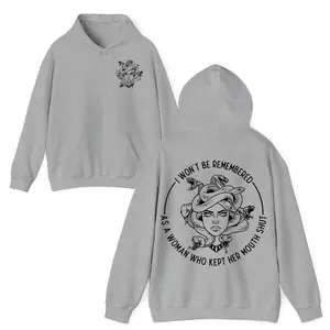 Comfort Colors Women's Independent and Strong Sweatshirt with Medusa Hoodie, Serpent Statement Design, Womenswear & Tops