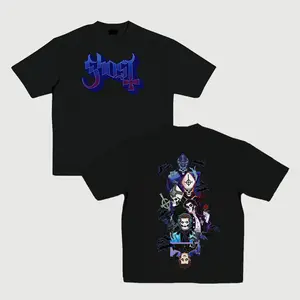 Unisex Fit Ghost Band Cotton T-shirt, Breathable And Sweat-Free, Soft And Comfortable, Summer Casual, Band Inspired Design, Concert Outfits, Gift For Boyfriend, Fans' Daily Wear Cotton Fabric
