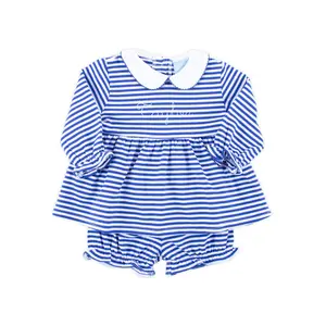 Royal Blue Stripe Riley Bloomer Set