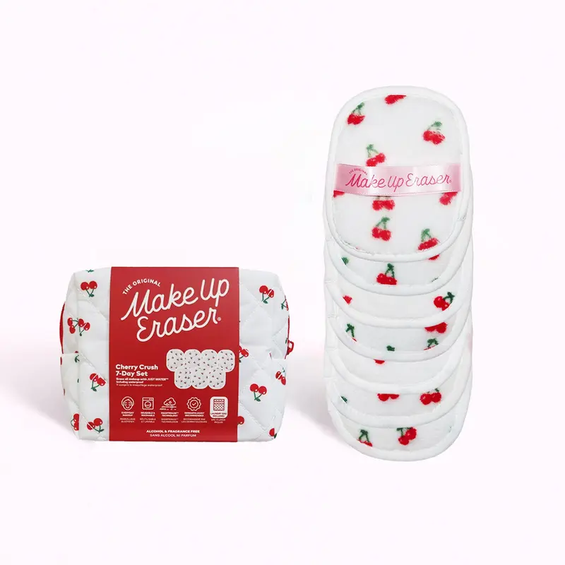 MakeUp Eraser Cherry Crush 7-Day Set - Erase Makeup with JUST WATER, Reusable & Machine Washable Makeup Remover