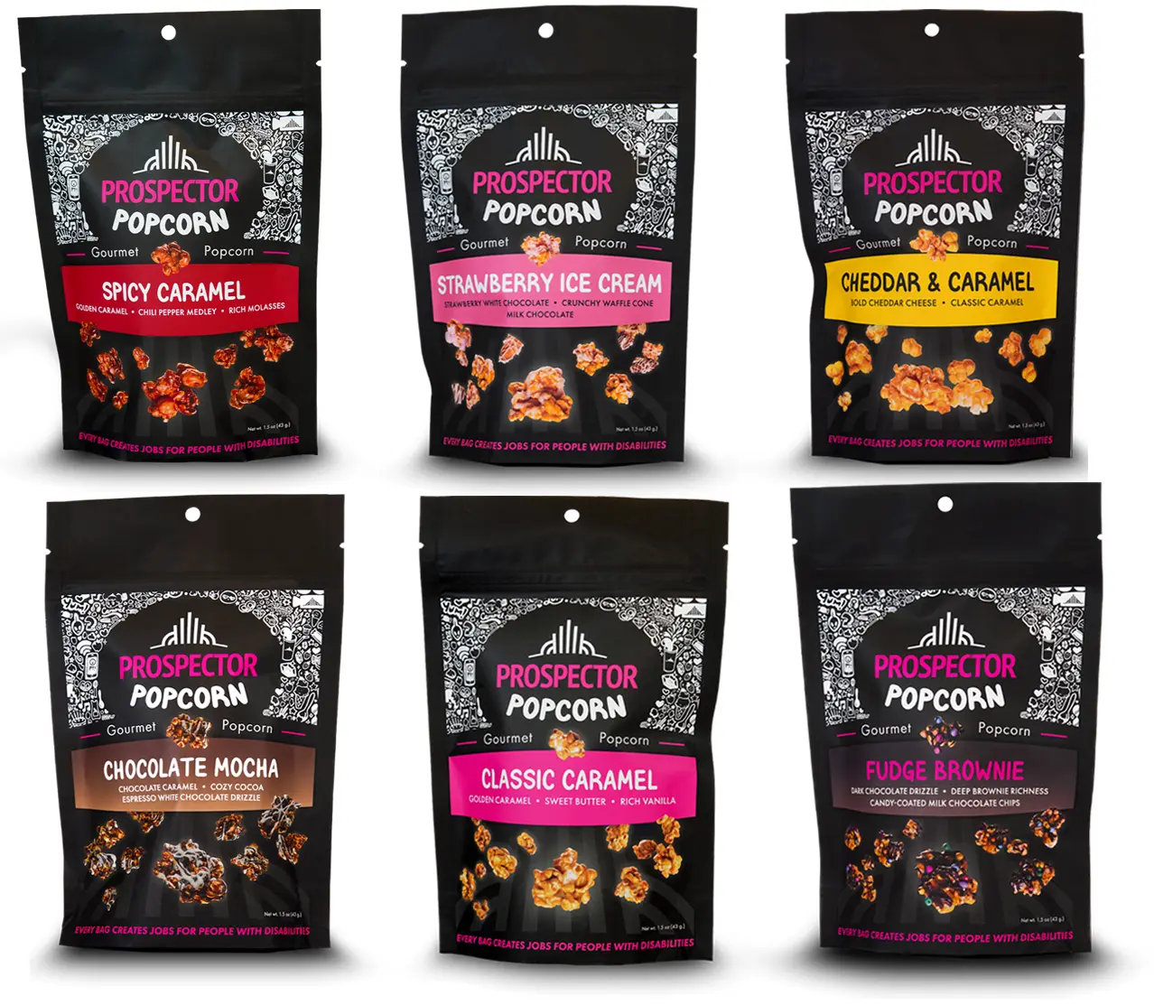 Prospector Popcorn Gourmet Sampler — 6 Pack Prospector Popcorn Gourmet Sampler — 6 Pack