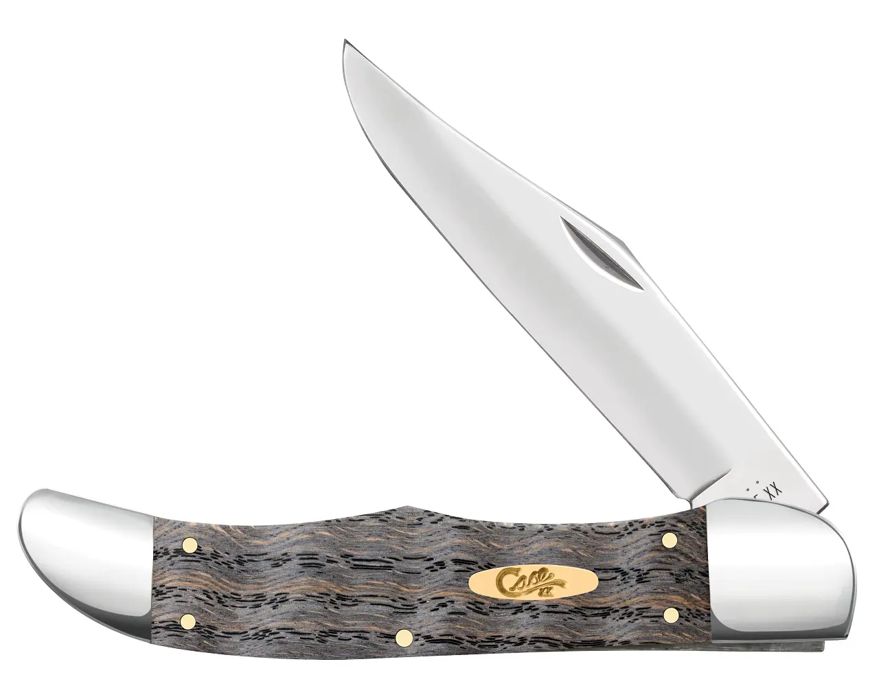 Case 14008 Black Curly Oak Wood One-Blade Folding Hunter