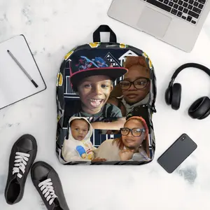 Custom Polyester Personalized Luggage - School Backpack with Custom Graphics, Face Prints, Graphic Messages, and Name Logos for Daily Use, Backpacks For School, Custom Graphic Backpacks