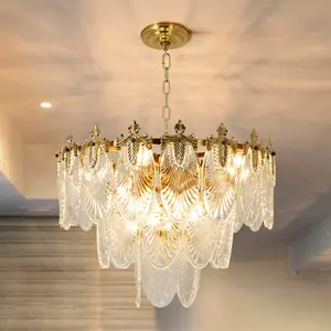 European Retro Style Multi-layer chain crystal gemstone chandelier - Classical and Elegant interior decoration that suitable for living room, dining room, study and various scenes
