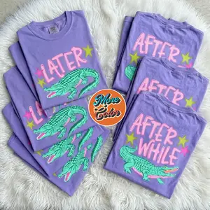 Later Alligator Funny Graphic Shirt Cute Retro Animal T-Shirt Casual Vintage Crocodile Tee for Men Women