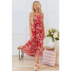 Floral Spaghetti Strap Empire Waist Maxi Dress