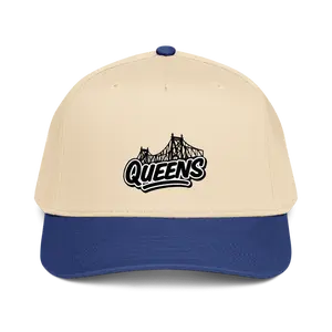 Queens 5 Panel Hat - Structured Front Panel Mid-Profile Fit Adjustable Snap Closure Breathable Polyester Cotton Blend Classic Visor