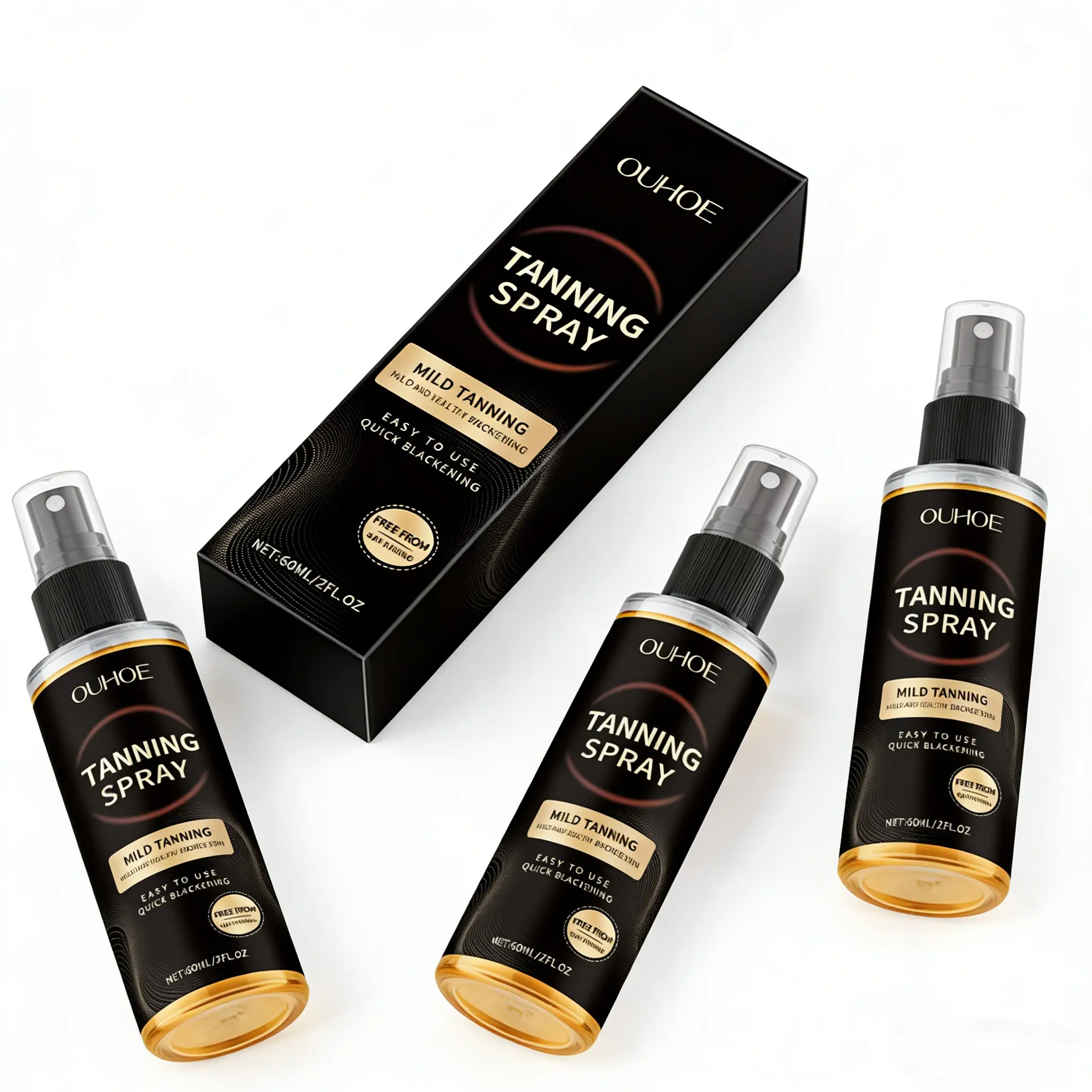 3PC Gentle Brightening Self-Tanning Spray for Tanning Machine | Long-Lasting Hydration Sunless Tanner | Lightweight & Smooth Glow Mist for Body