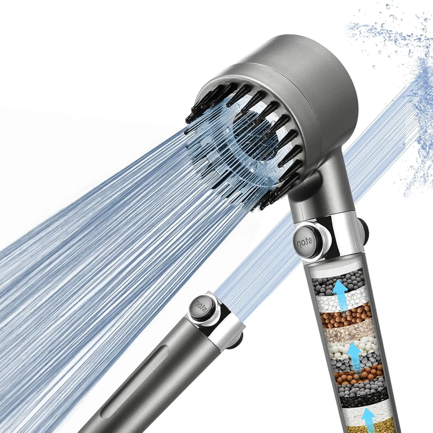 Drivse Showerhead, Drivse Filtered Shower Head With Handheld, High Pressure Handheld Hydrojet Nozzle Kit with Water Filter(Showerhead)