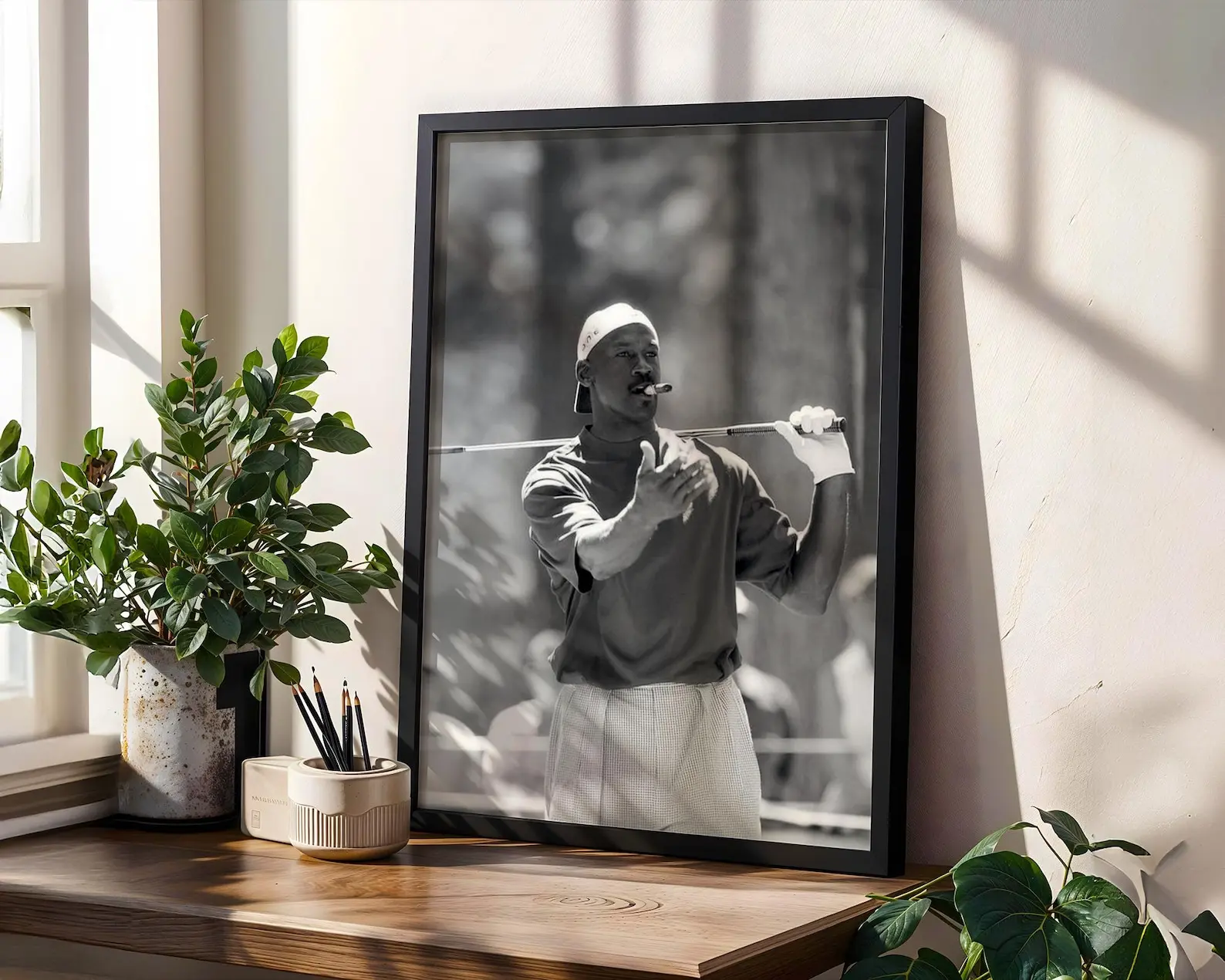 Michael Jordan Golf Wall Art, Black & White Sports Poster NO FRAME Golf Decor for Home Office or Game Room