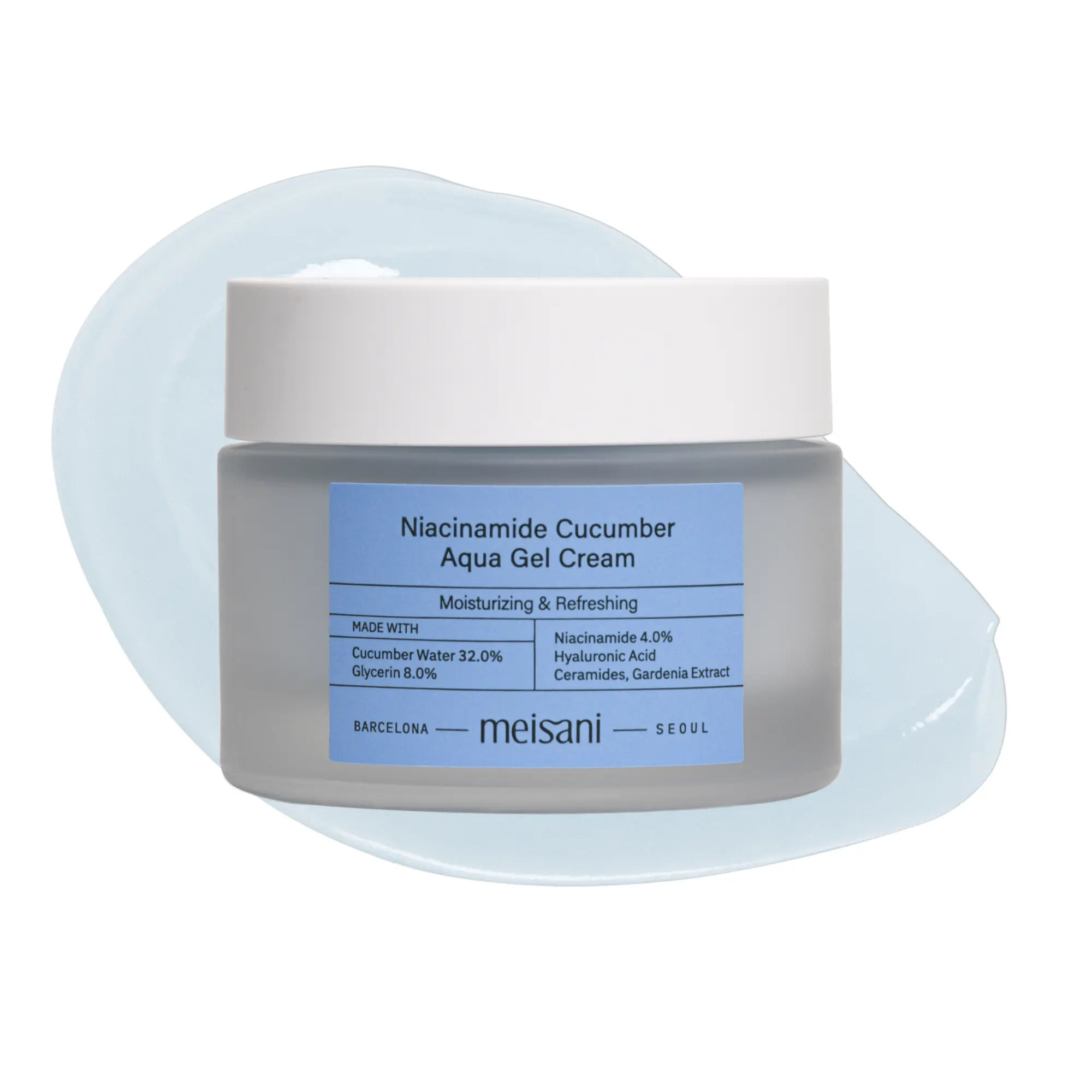Meisani Niacinamide Cucumber Aqua Gel Cream | Lightweight, Hydrate & Strengthen Skin Barrier, 1.76 oz