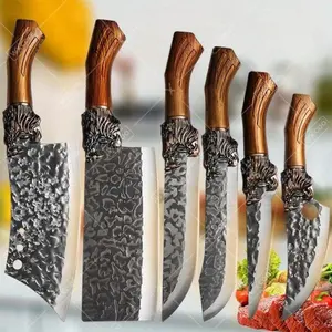 6Pcs, Knife Block Sets Professional Kitchen Knives Household Forging Stainless Steel Kitchen Knife Cutting Knife
