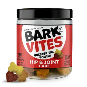 BarkVites Hip & Joint Supplement for Dogs - Glucosamine, MSM, Chondroitin & Omega-3 Chews with Turmeric & Vitamin E for Mobility, Comfort & Anti-Inflammatory Support, 90ct