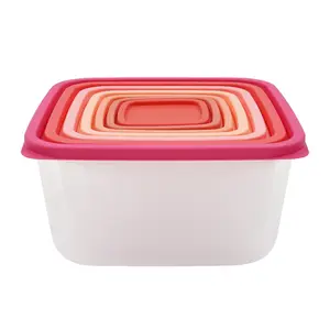 Plastic Ombre Food Storage Set Orange 14 Count Kitchen Organizer Containers