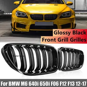 Front Kidney Grille Hood Grills For BMW 6 series F06 F12 F13  M6 640i 650i  2012-2017 Gloss Black Car Front Kidney Grille Grill Car Accessories Replacement