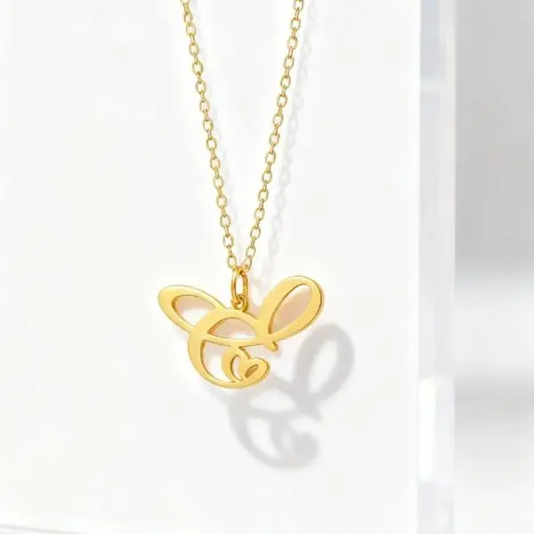 Initial Necklace - Classic Edition, Customizable Initial Gold Jewelry