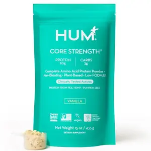 HUM Core Strength Vanilla Protein Powder, Digestible Vegan Plant Protein for Shakes (15 Servings)