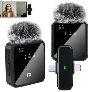 Wireless Lavalier Microphone for iPhone iPad Type-C, Plug-Play 2.4g, Ultra-Low Delay, Noise Reduction, Video Recording, Interview, Podcast, Vlog