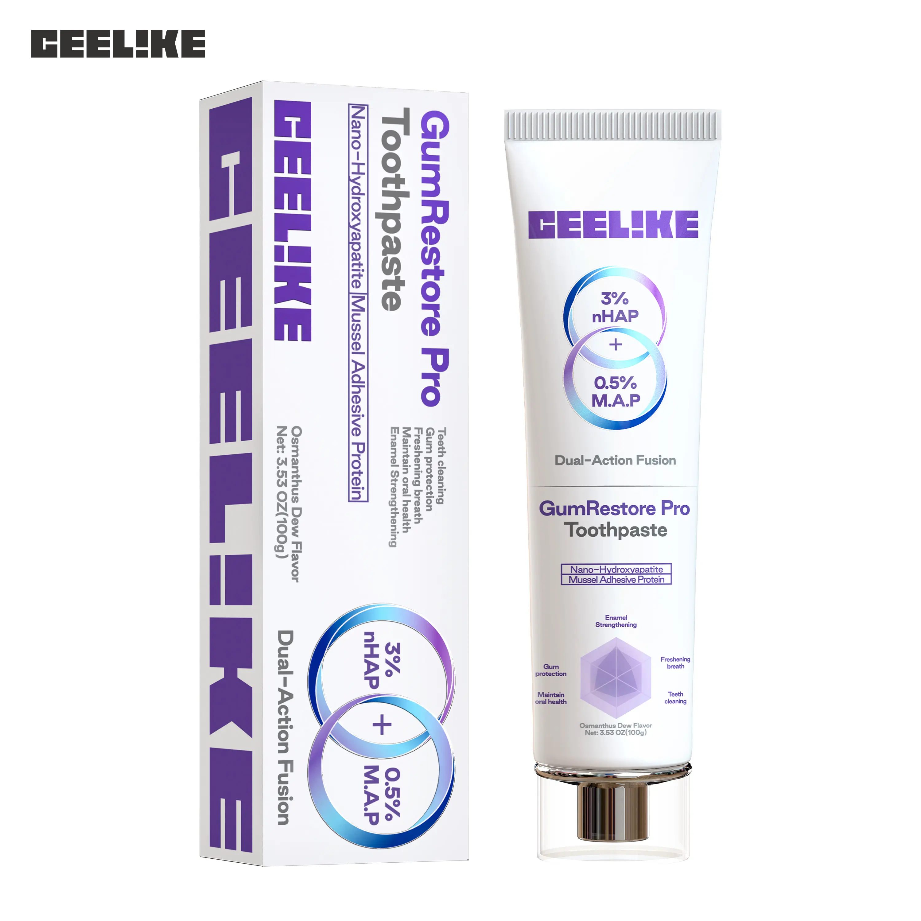 CEELIKE GumRestore Pro Gum Repair Toothpaste with 3% nHAP & 0.5% M.A.P, a Natural Toothpaste Alternative for Oral Care that Restores Enamel, Osmanthus Dew Flavor, 3.53 oz
