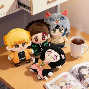 Demon Slayer Plush Set Nezuko Tanjiro Zenitsu Inosuke Cute Chibi Anime Plushie Soft Stuffed Doll