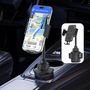 Cup Phone Holder for Car, Universal Adjustable Cup Phone Cradle Mount for Extension Long Arm, 360° Rotation Base for iPhone 17 16 15 14 13 Series, Samsung S26 S25, Google Pixel 11 10 All Smartphones Up to 7’’