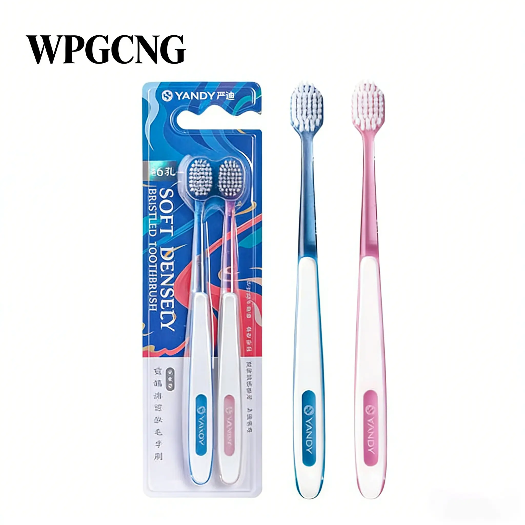 2-Pack Wide Head Toothbrush with 46-Hole 6,580 Ultra Soft Bristles for Sensitive Teeth, Touge brush, Braces, and Gums Oral Comfort toothbrush