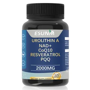 ESUNM Urolithin A Dietary Supplement with NAD+, CoQ10, Resveratrol, PQQ, Vitamin for Healthy Aging & Mitochondrial Support, 120 Capsules (30 Servings)