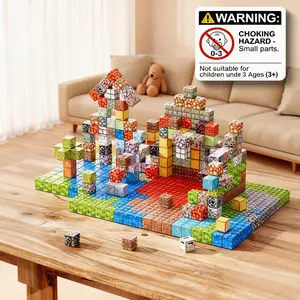 100pcs Magnetic Building Blocks Set for Kids, Includes 10 Figures and Tnt Storage Bucket, Creative Educational Toy Gift, Building Block Sets