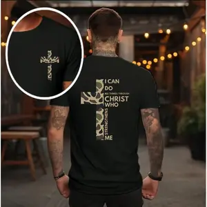 Faith Hoodie for Men and Women – Philippians 4:13 Camo Cross Graphic Sweatshirt – Religious Bible Verse Apparel – Christian Streetwear Hoodie Long Sleeve Crewneck