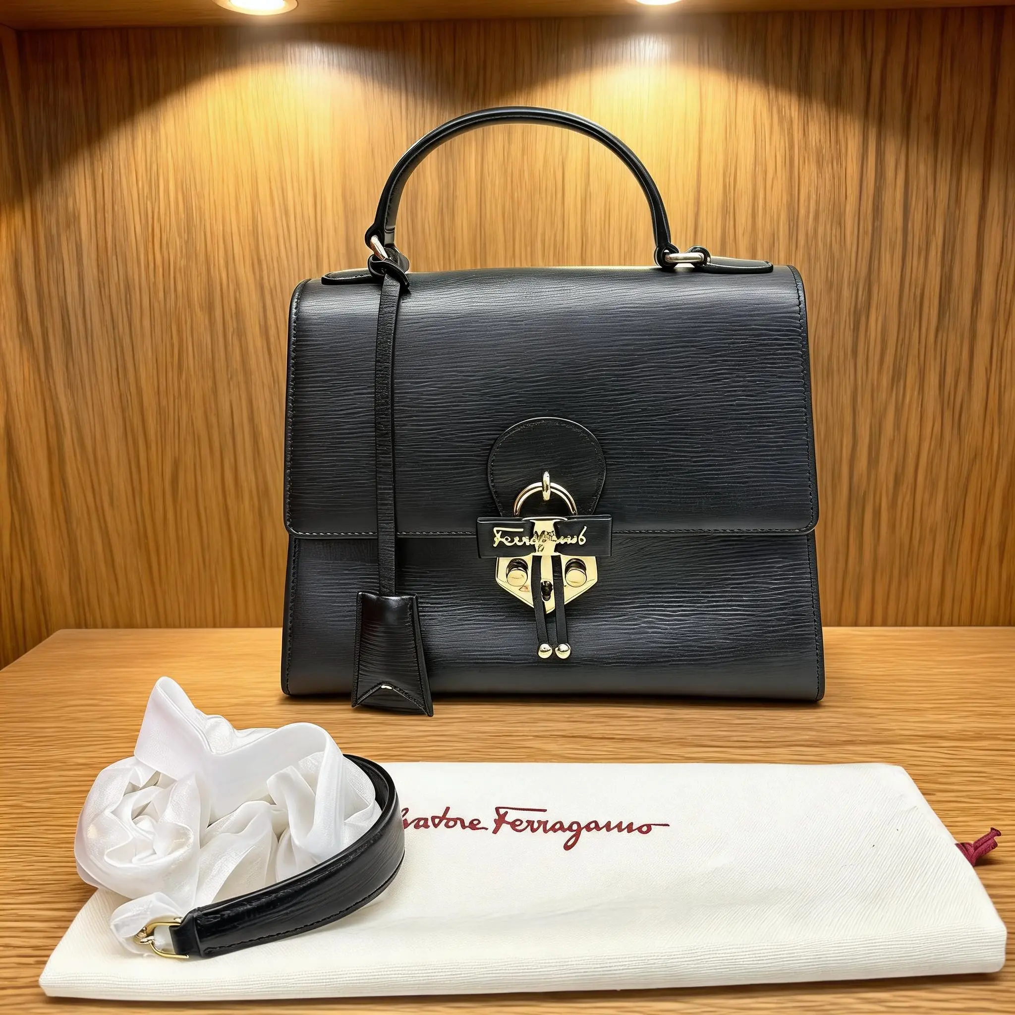Pre-owned SALVATORE FERRAGAMO Leather Shoulder Bag C0708311212